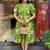 Parrot green rayon printed kurta