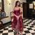 Maroon vichitra silk anarkali suit with zari embroidery sequins work & dupatta | partywear ethnic dress for women