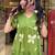 Parrot green rayon printed kurta
