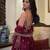 Maroon vichitra silk anarkali suit with zari embroidery sequins work & dupatta | partywear ethnic dress for women
