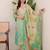 Multicolor assam silk print with work on neck kurta pant set