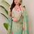 Multicolor assam silk print with work on neck kurta pant set