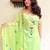 Lemon green viscose twill printed kurta pant set