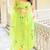 Lemon green viscose twill printed kurta pant set