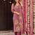 Onion pink silk printed kurta pant set