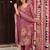 Onion pink silk printed kurta pant set