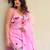 Pink viscose twill printed kurta pant set