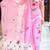 Pink viscose twill printed kurta pant set