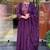 Wine viscose chanderi heavy thread embroidery work kurta pant set