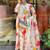 Cream cotton print with thread embroidery work kurta pant set