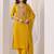 Mustard rayon heavy thread embroidery work kurta pant set