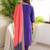 Purple viscose chanderi heavy thread embroidery work with jacquard dupatta kurta pant set