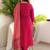 Rani pink viscose chanderi heavy thread embroidery work with jacquard dupatta kurta pant set