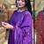Purple p.v chanderi print with thread embroidery work kurta pant set
