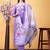 Lavender rayon heavy thread embroidery work with printed dupatta kurta pant set