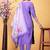 Lavender rayon heavy thread embroidery work with printed dupatta kurta pant set