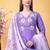 Lavender rayon heavy thread embroidery work with printed dupatta kurta pant set