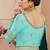 SKY BLUE TUSSAR SILK SEMI STITCHED WEDDING ANARKALI SUIT