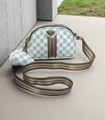 Trendy Checkered Sling Bag for Women | Stylish Crossbody PU Bag |