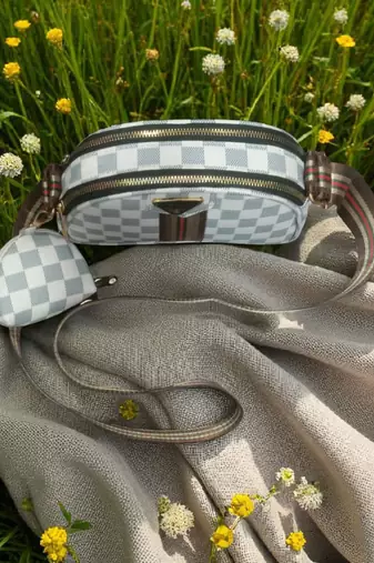 Trendy Checkered Sling Bag for Women | Stylish Crossbody PU Bag |