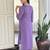 Lavender rayon heavy thread embroidery work with printed dupatta kurta pant set