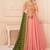Pink TUSSAR SILK SEMI STITCHED WEDDING ANARKALI SUIT