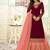 Maroon Faux Georgette Embroidered Wedding Wear Designer Semi Stiched-Suit