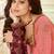 Maroon Faux Georgette Embroidered Wedding Wear Designer Semi Stiched-Suit