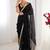 Black chiffon lace work party wear saree