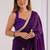 Violet chiffon lace work party wear saree