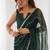 Green chiffon lace work party wear saree