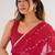Pink chiffon lace work party wear saree