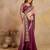 Chiffon Embroidery work Ombre Style Saree with Unstitched Blouse Piece