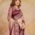 Chiffon Embroidery work Ombre Style Saree with Unstitched Blouse Piece