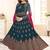 Teal Blue Georgette Embroidered Wedding Wear Designer Semi-Stiched Suit