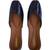 Blue solid leather juttis