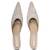 White beads embroidered Leather heels