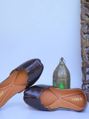 Blue solid leather juttis 3