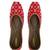 Red sequin embroidered leather juttis