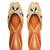 Beige embroidered leather juttis
