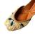 Beige embroidered leather juttis