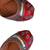 Red embroidered leather juttis