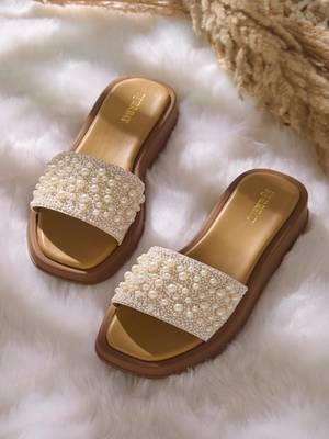 White embroidered leather Sandals 1