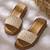 White embroidered leather Sandals