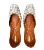 White floral embroidered Leather juttis