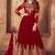 Maroon Georgette Zari Embroidered Wedding Wear Anarkali Semi-Suit