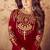 Maroon Georgette Zari Embroidered Wedding Wear Anarkali Semi-Suit