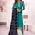 Teal Blue Georgette Embroidered Wedding Wear Designer Semi-Stiched Suit