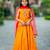 Yellow embroidered silk lehenga set