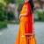 Yellow embroidered silk lehenga set